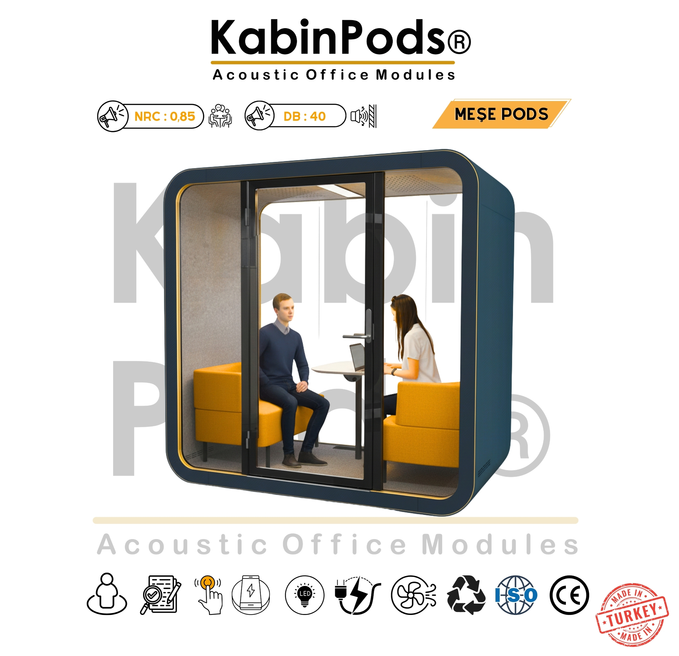 Ofiste 4 kişilik toplantı kabini